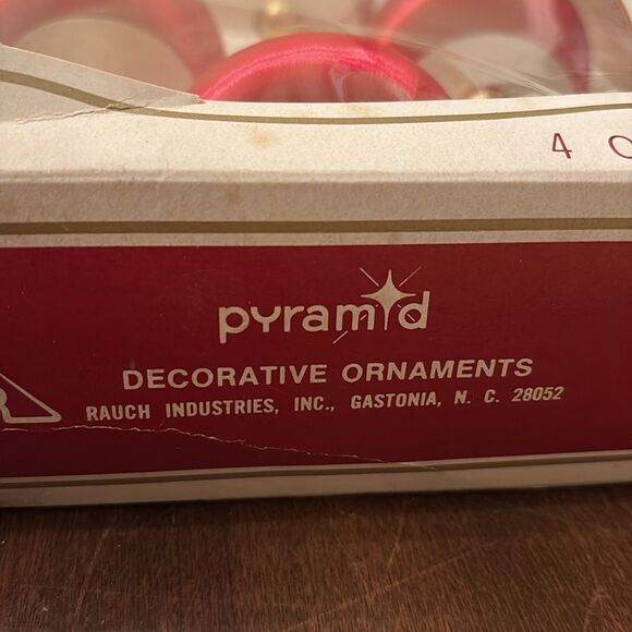 Vintage pyramid Red satin bell Holiday Ornaments - Picture 2 of 3
